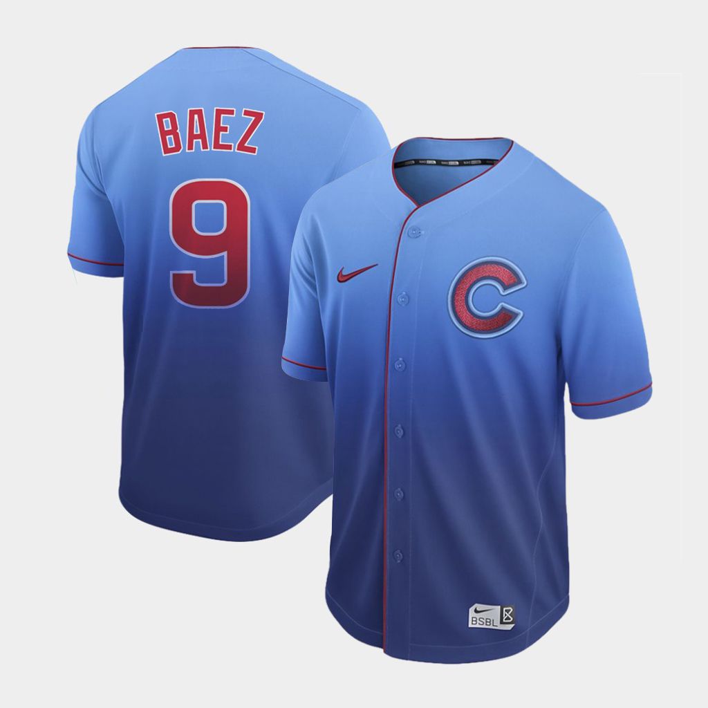 Men Chicago Cubs #9 Baez Blue Nike Fade MLB Jersey->pittsburgh pirates->MLB Jersey